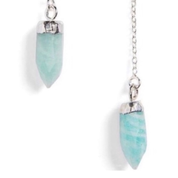 Semi-Precious Stone Sterling Threader Earrings - Picture 6 of 11